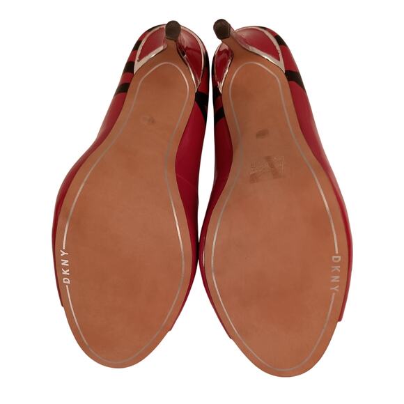 DKNY Women's Red Stilettos, with Silver Heel, Christmas/Holiday Parties size 8.5 - Picture 4 of 7